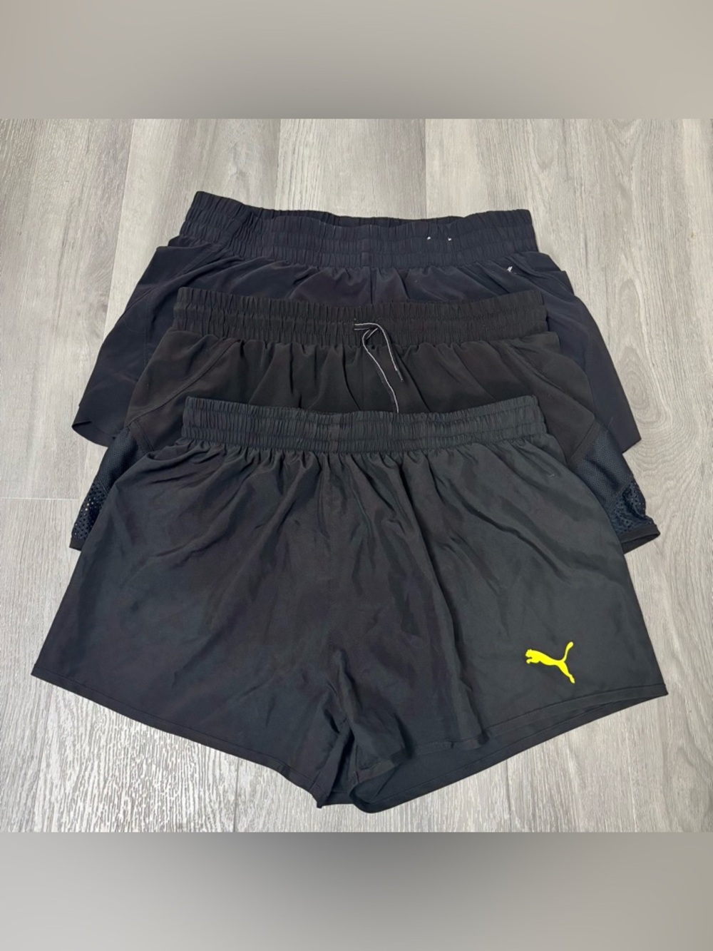 Bundle of 3 Athletic Running Shorts Black Women’s Large